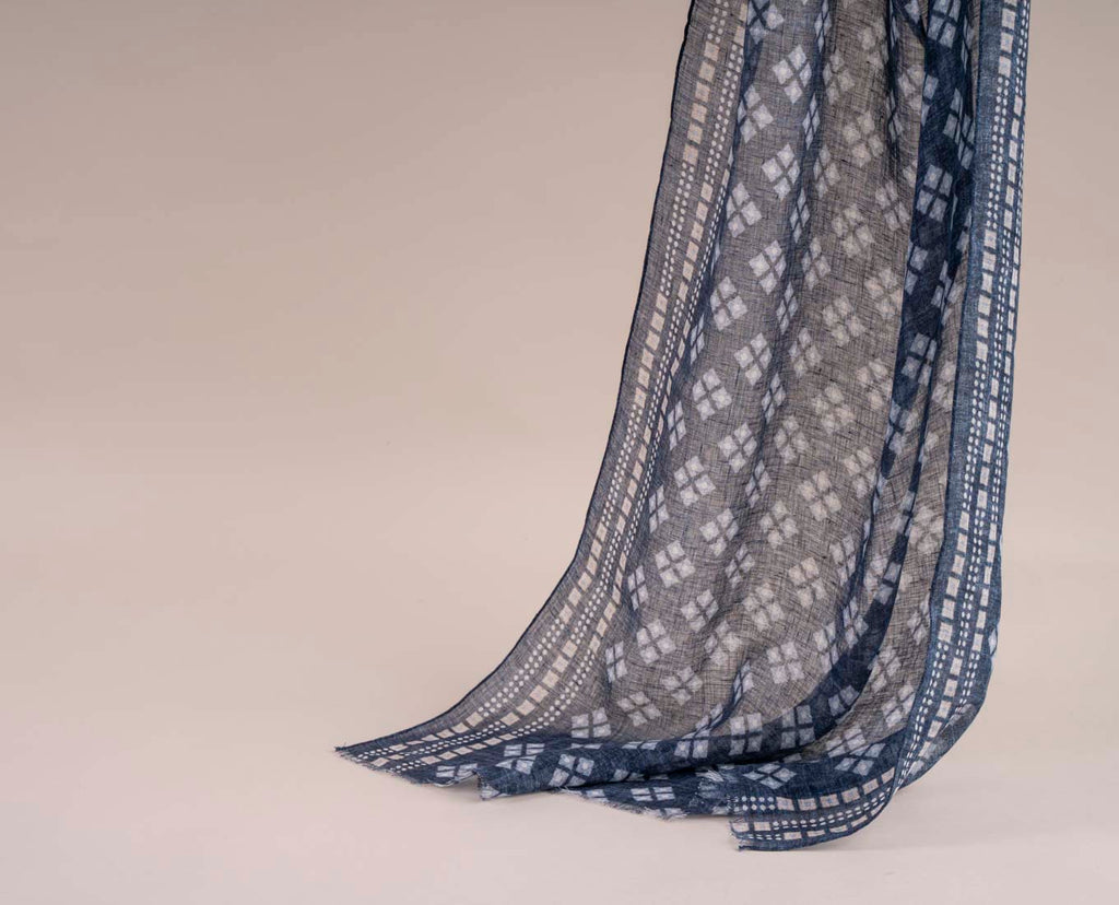 sciarpa lino uomo blu notte paolo albizzati 