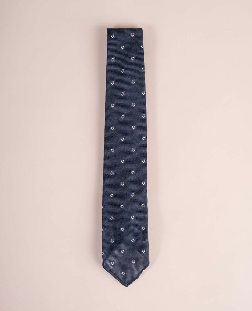 blue floral grenadine silk tie paolo albizzati 