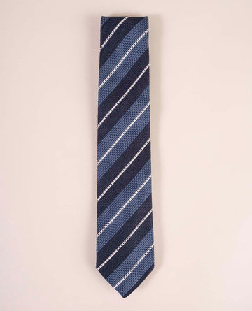 blue white striped grenadine tie paolo albizzati