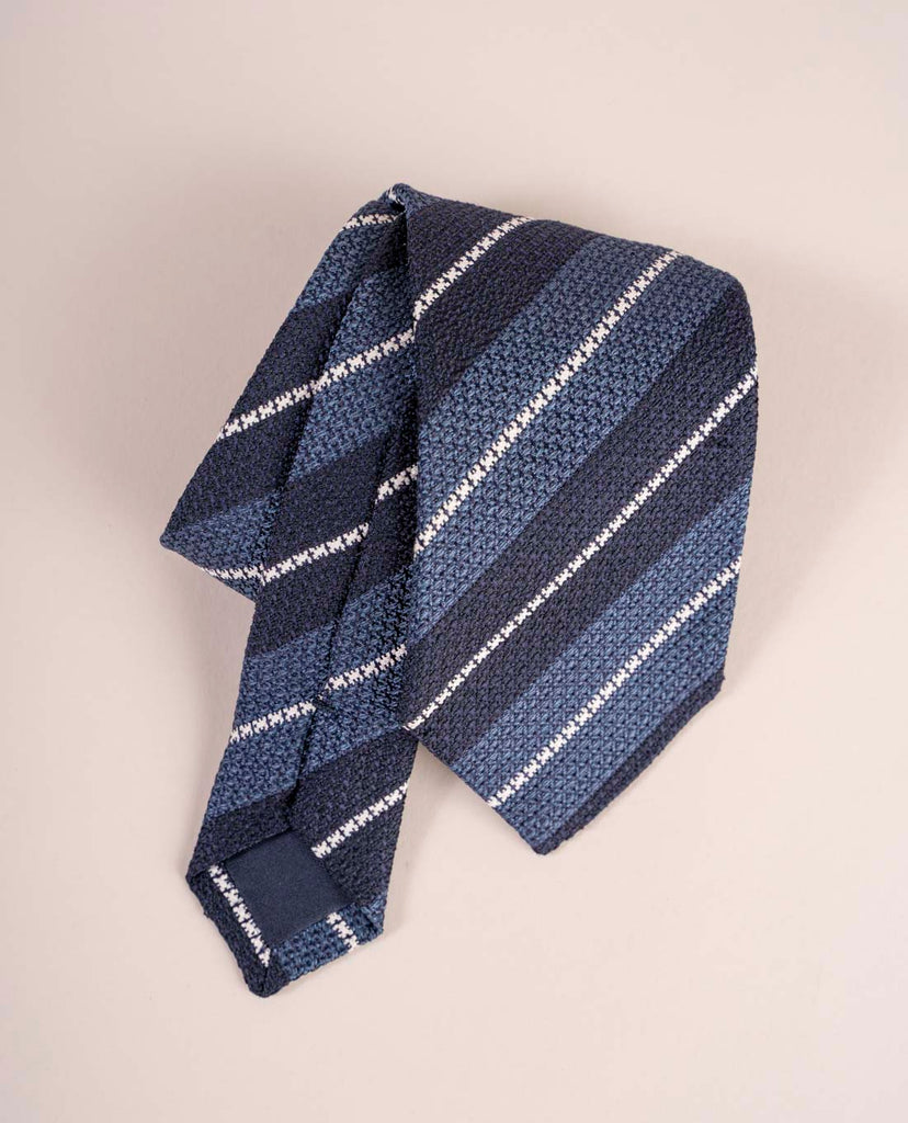 navy white grenadine tie paolo albizzati