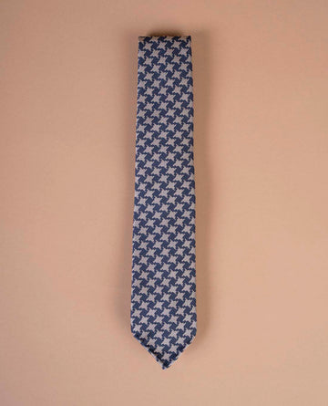 blue houndstooth silk tie paolo albizzati 