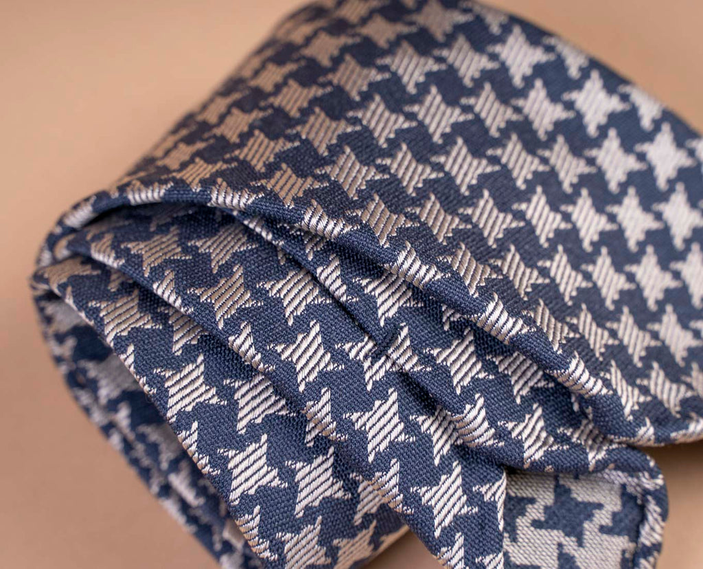 cravatta blu pied de poule seta paolo albizzati 