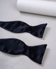 Large 7 cm Self-Tie Bow Tie - Black Silk Satin