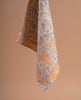 Reversible Silk Cotton Pocket Square - Orange Blue Paisley Print