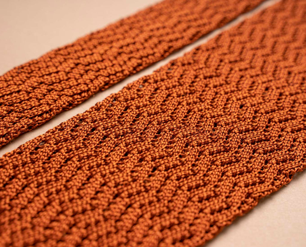 cravatta maglia seta arancio paolo albizzati 