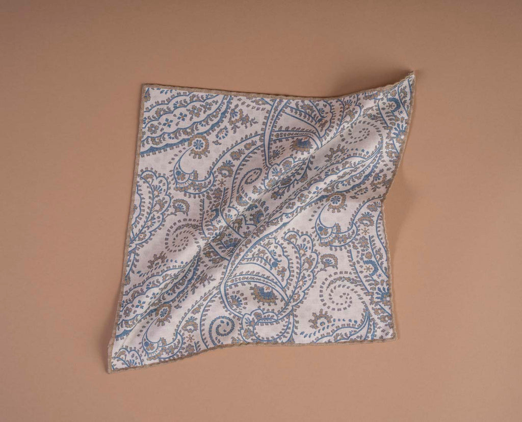 white beige silk cotton foulard paolo albizzati
