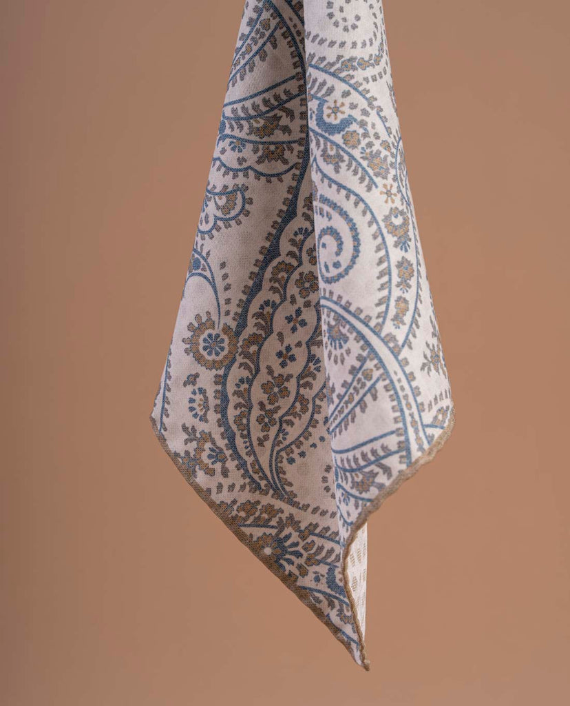 pochette bianca beige paisley paolo albizzati