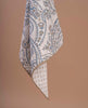 Reversible Silk Cotton Pocket Square - White and Beige Paisley Print