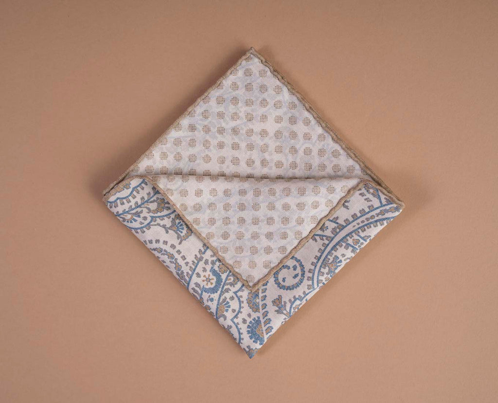 white beige reversible foulard paolo albizzati