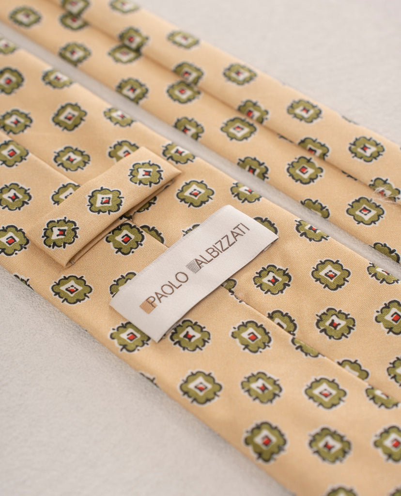yellow silk tie men paolo albizzati