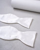 Large 7 cm Self-Tie Bow Tie - White Silk Satin