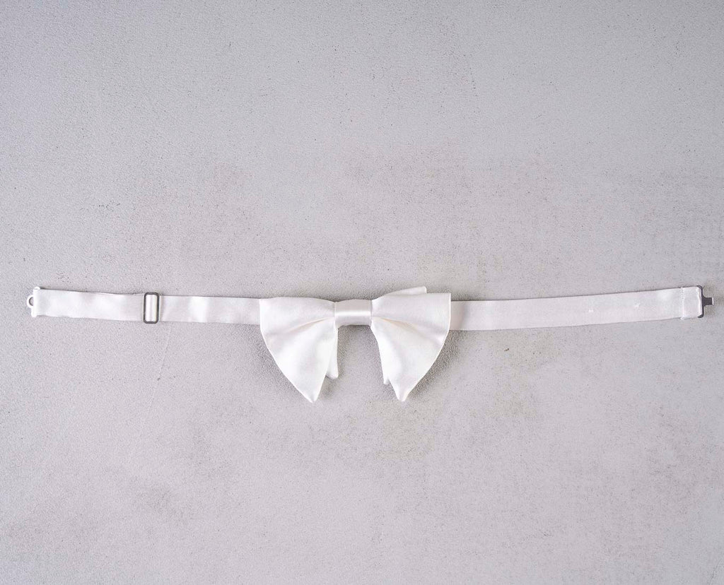 papillon grande italiano bianco in seta per uomo paolo albizzati