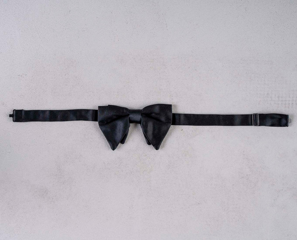 papillon italiano grande nero in seta per uomo paolo albizzati