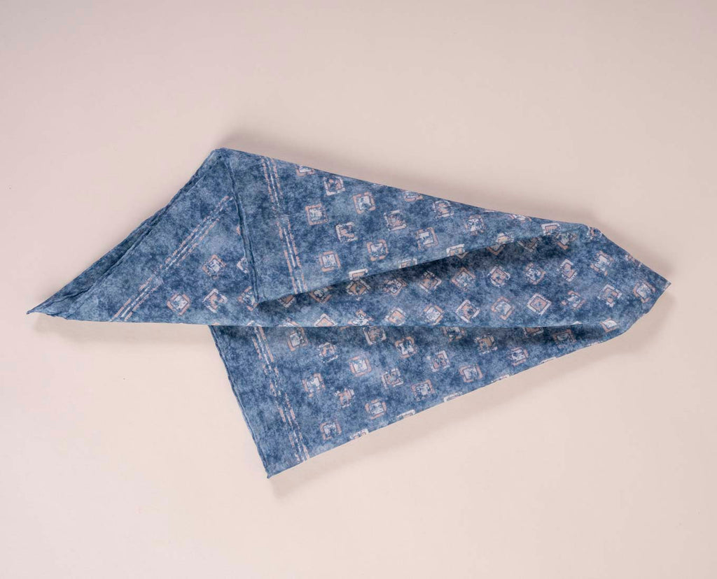 pastel blue squares cotton scarf paolo albizzati