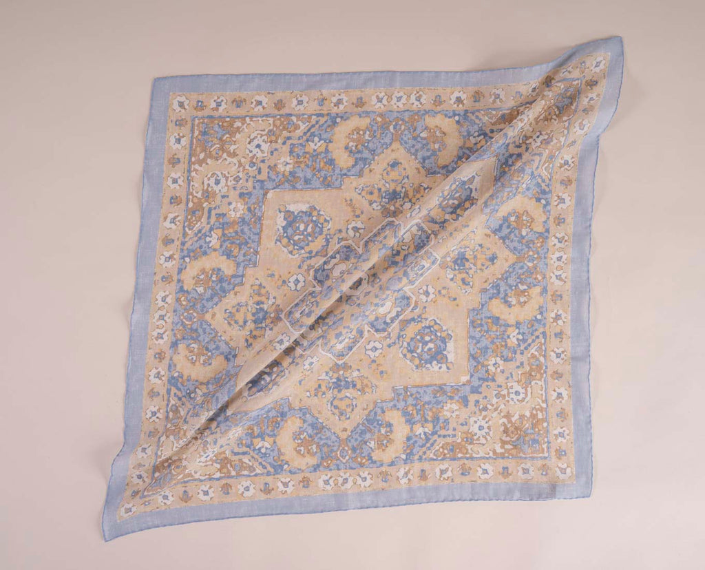 blue beige paisley bandana paolo albizzati