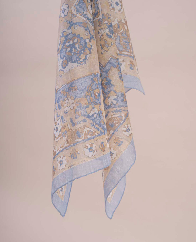 bandana blu beige paisley paolo albizzati