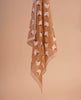 Bandana Scarf - Pastel Brown Squares Print Cotton