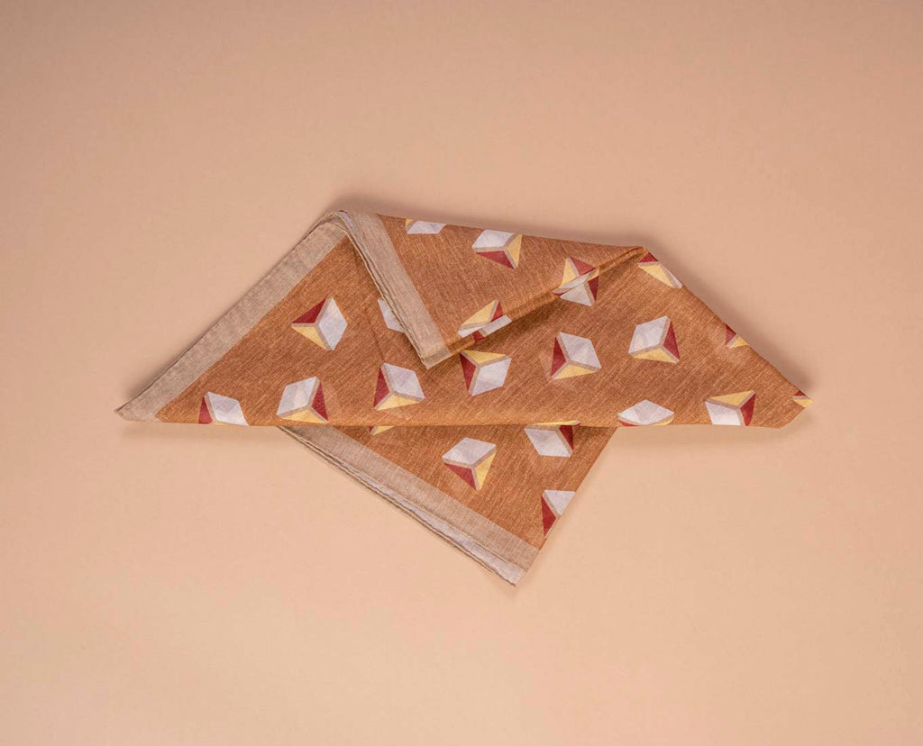 bandana marrone geometrica paolo albizzati