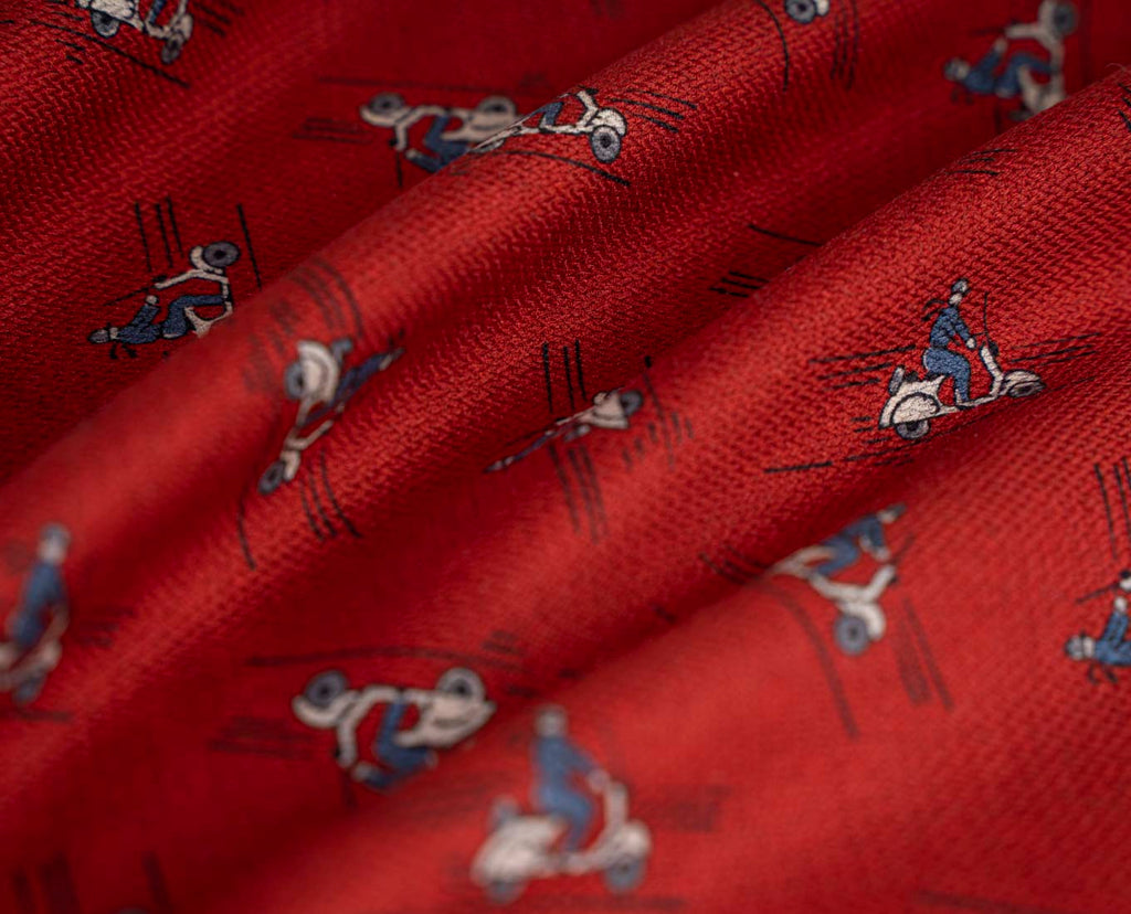 red vespa print pocket square paolo albizzati 
