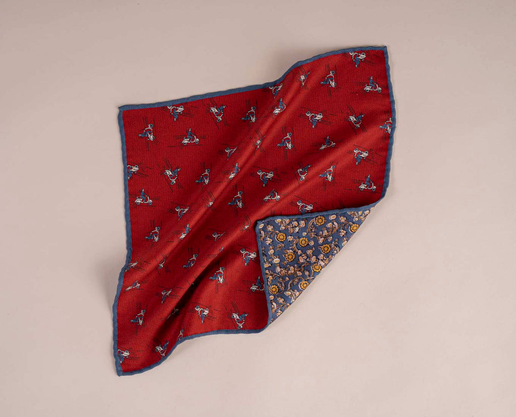 red italian silk foulard paolo albizzati 