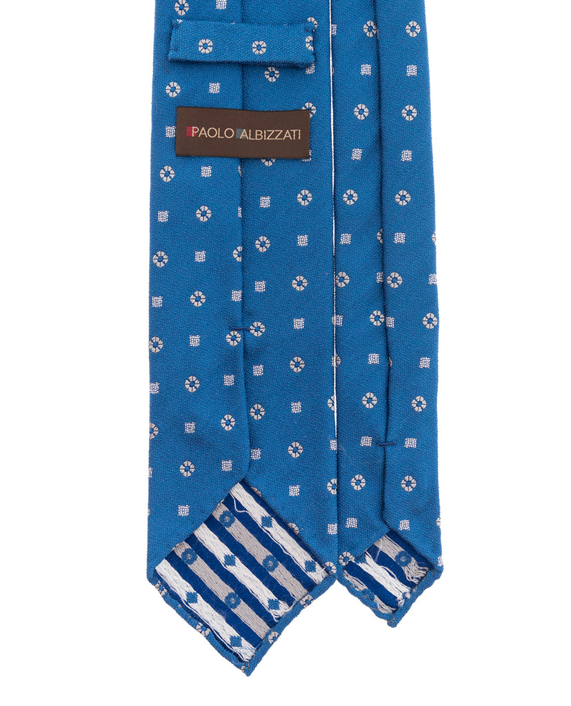 royal blue men boucle silk tie paolo albizzati 