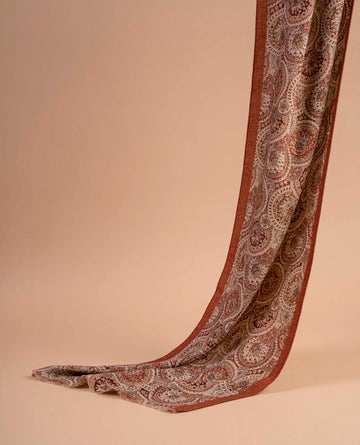 rust paisley wool scarf paolo albizzati