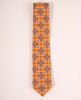 Printed Textured Jacquard Silk Tie - Rust Floral Archives Print