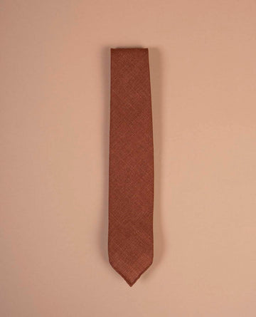 rust linen tie paolo albizzati