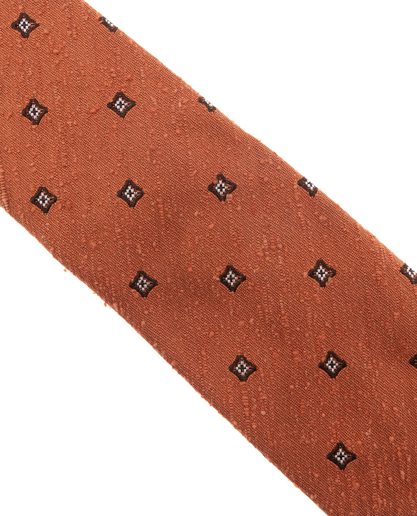 cravatta fantasia arancio seta paolo albizzati