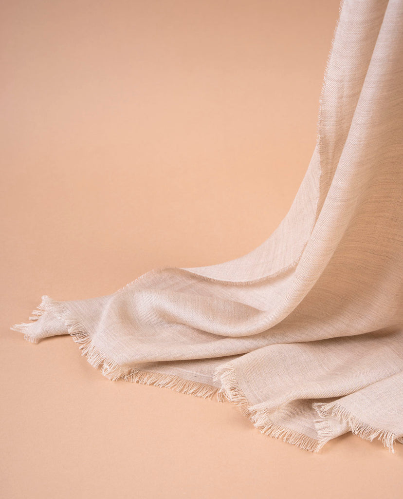 sciarpa beige in cashmere e seta per uomo paolo albizzati