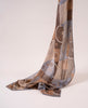Printed Soft Wool Scarf - Beige and Brown Bicycle Print