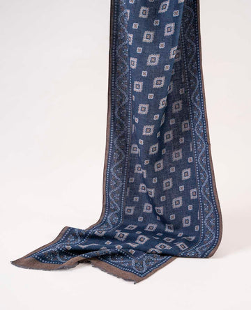 sciarpa blu scuro in lana per uomo paolo albizzati