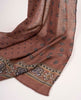 Printed Soft Wool Scarf - Burgundy and Brown Paisley