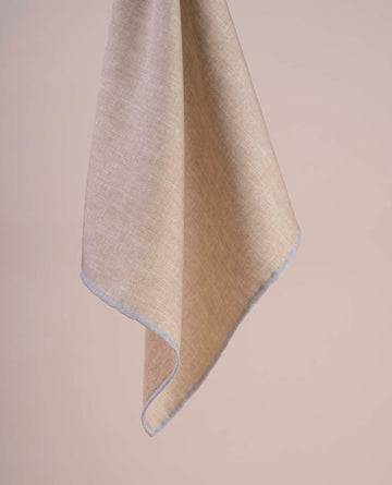 beige silk cotton pocket square paolo albizzati