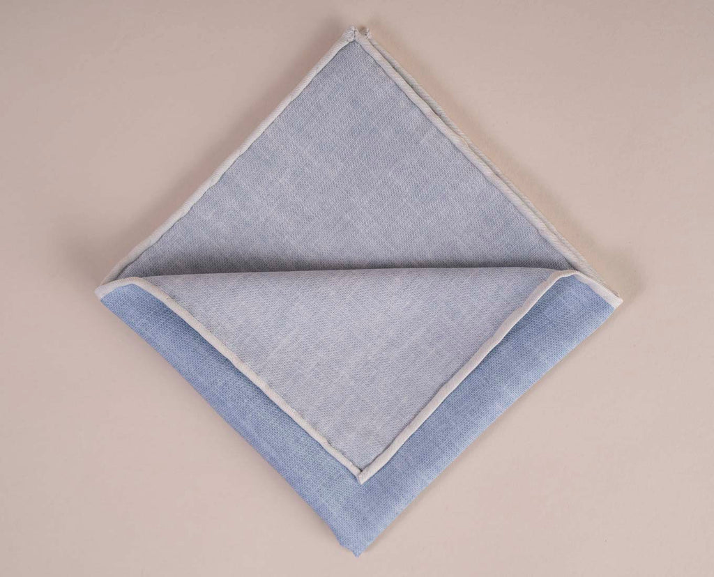 light blue reversible pocket square paolo albizzati