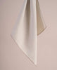 Reversible Silk Cotton Pocket Square - Cream White and Grey Textured Solid