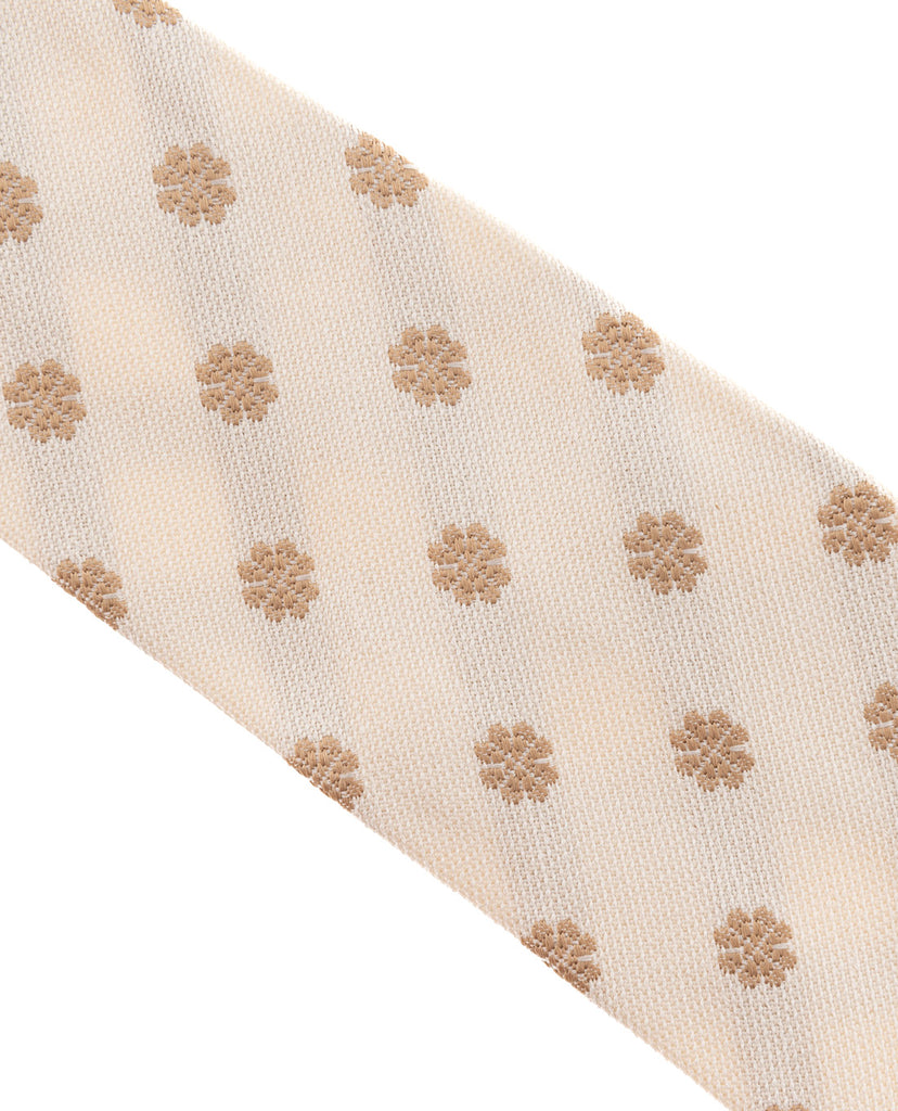 cravatta bianca fiori beige seta paolo albizzati 