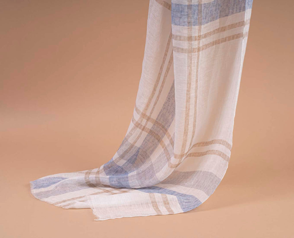 sciarpa bianca beige lino uomo paolo albizzati 