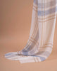 Linen Scarf - White Beige Maxi Check Print