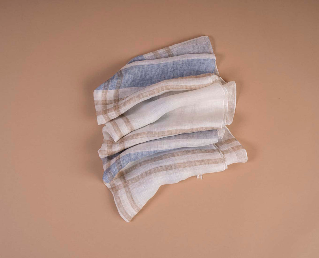 sciarpa uomo lino quadretti paolo albizzati 