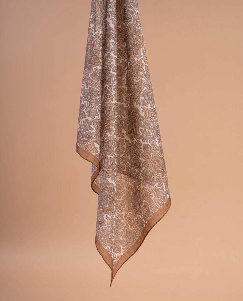 sciarpa marrone paisley cotone paolo albizzati