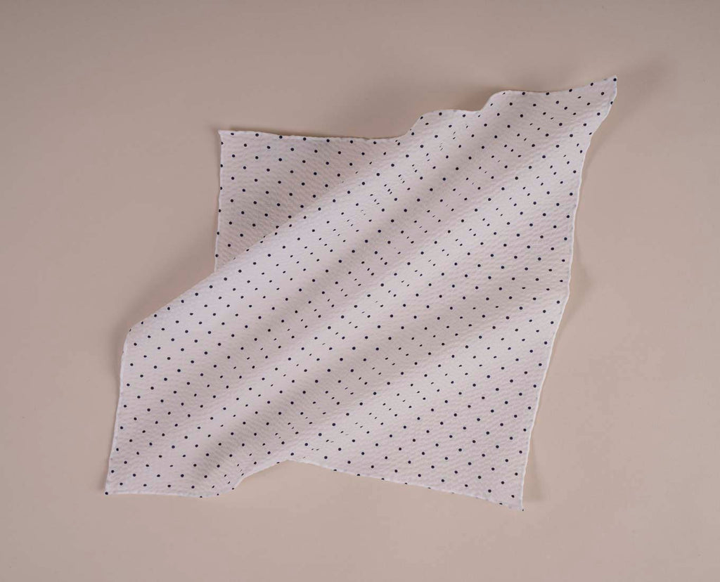 pochette bianca pois seersucker paolo albizzati