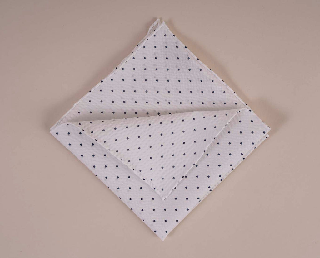 pochette cotone bianca pois paolo albizzati