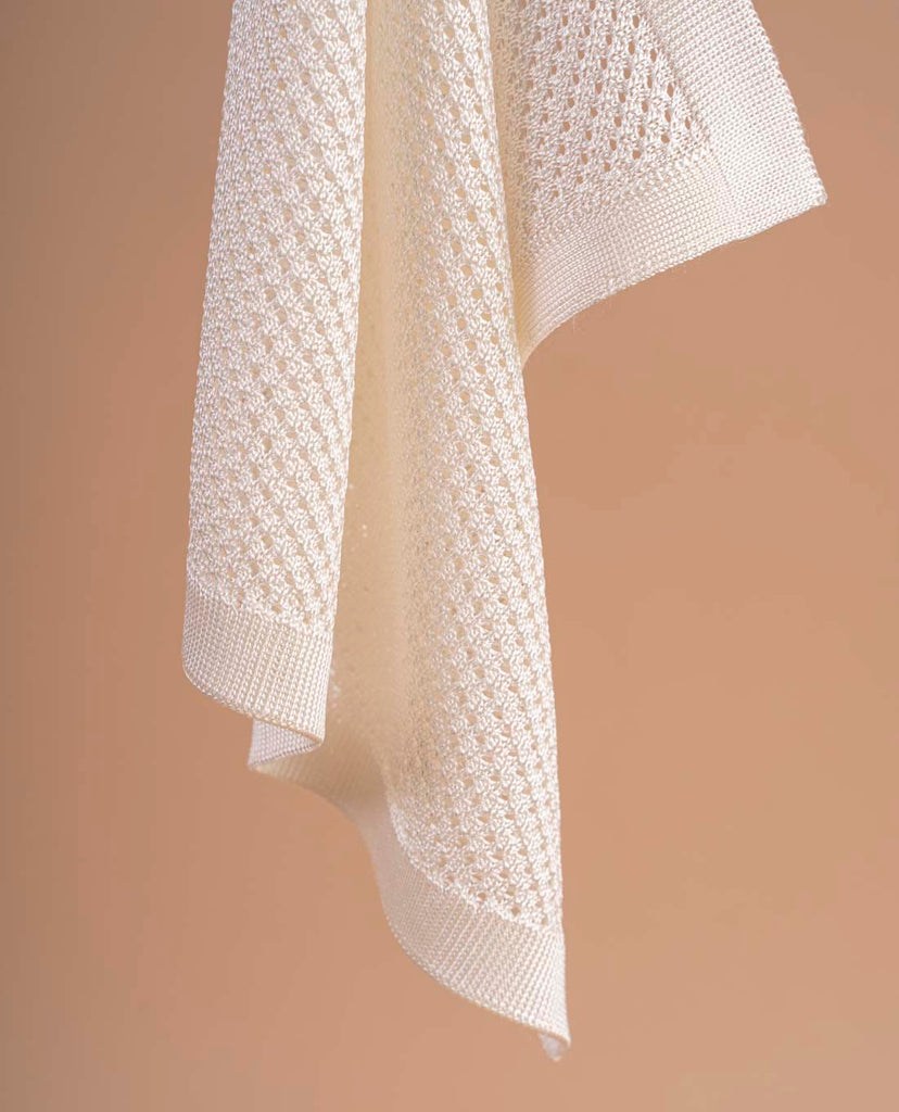white knitted pocket square paolo albizzati 