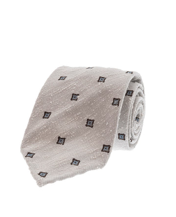 white motif shantung silk tie paolo albizzati 