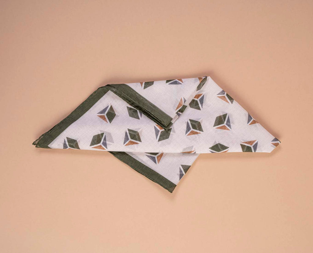 bandana cotone bianca verde paolo albizzati