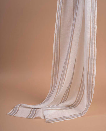 white striped linen scarf paolo albizzati 