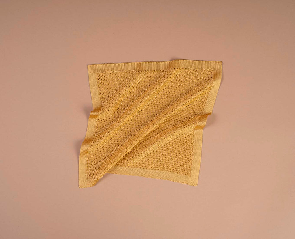 yellow knitted silk foulard paolo albizzati 
